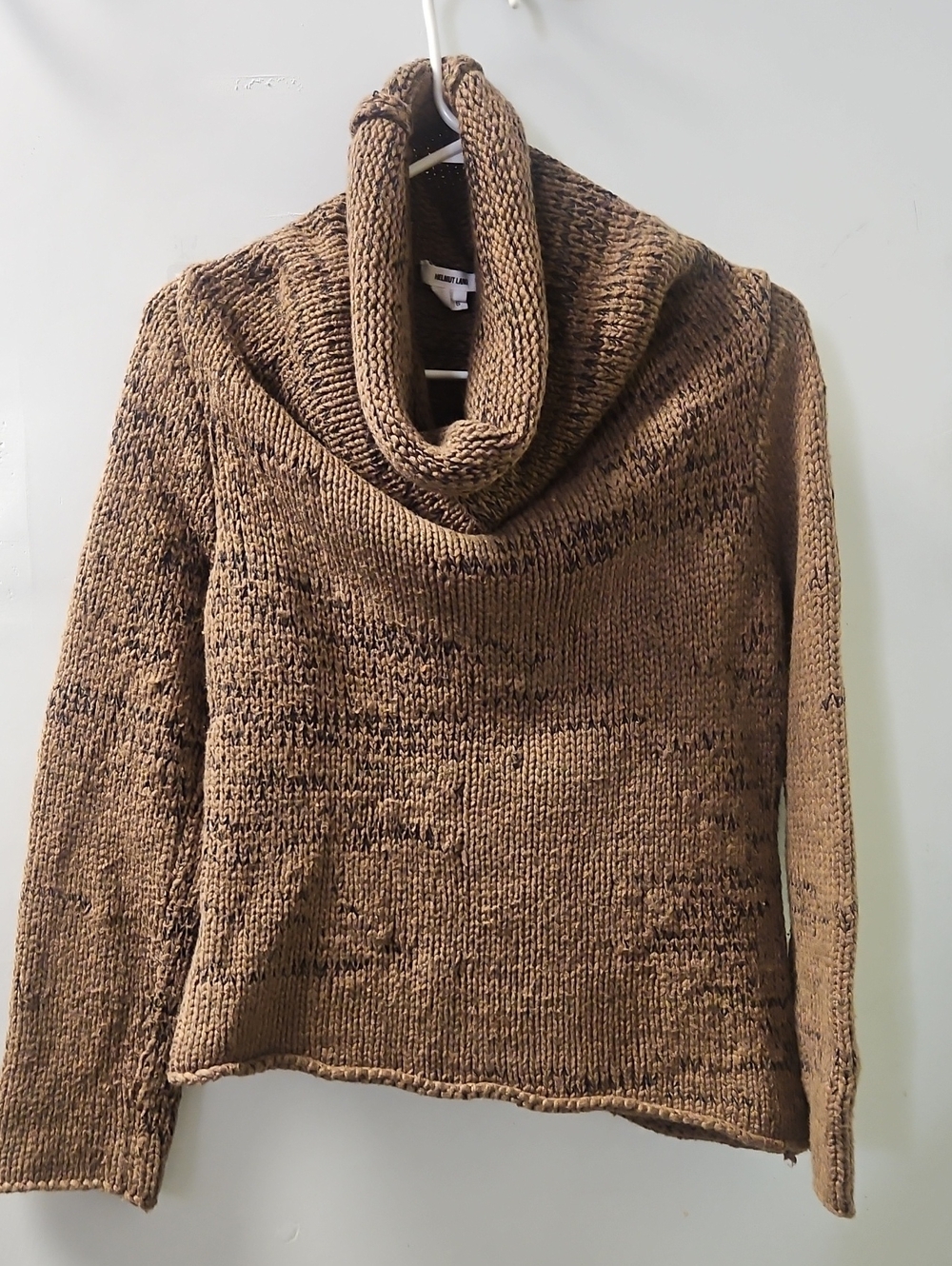 Helmut Lang Brown Marled Cowl Sweater
